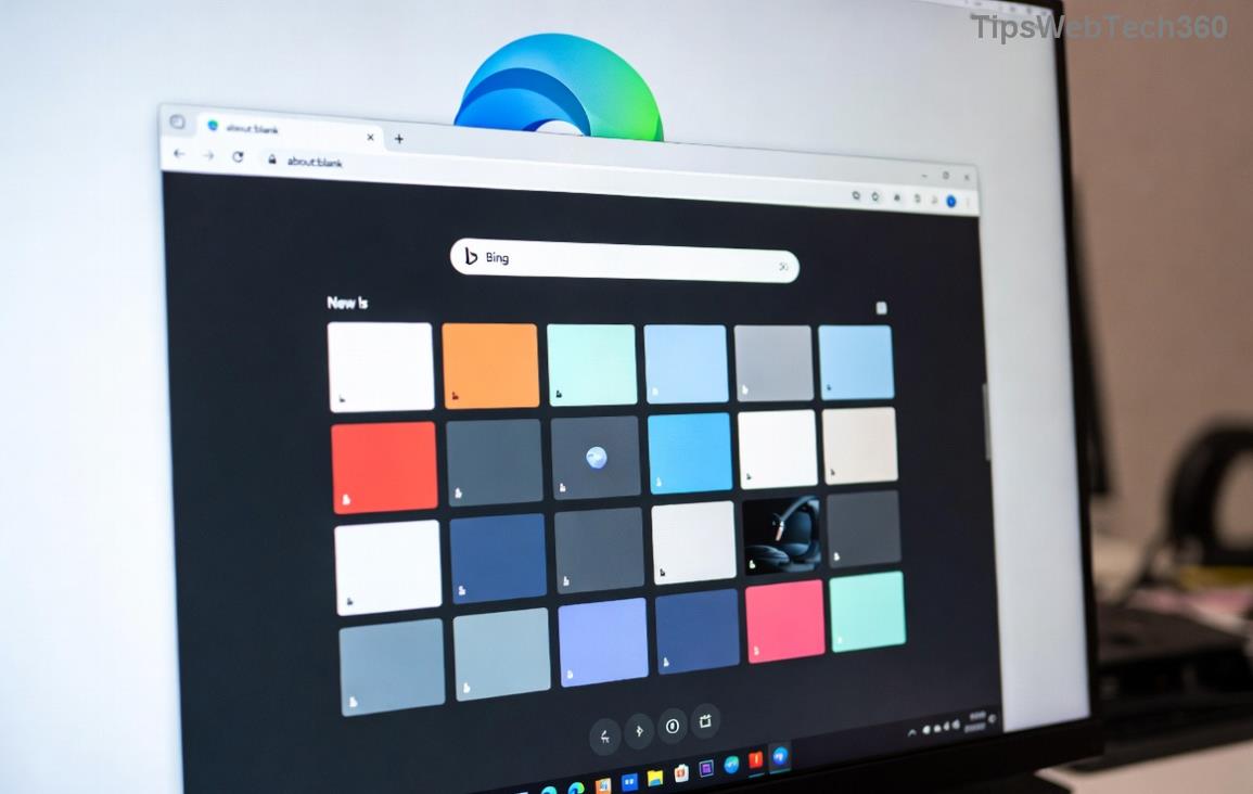 Microsoft Edge ログイン画面の背景ぼかし問題のスクリーンショット