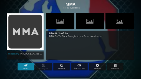 Complemento MMA Streams para Kodi: instalación y descripción general