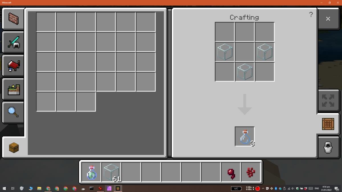 Wie man eine Glasflasche in Minecraft herstellt