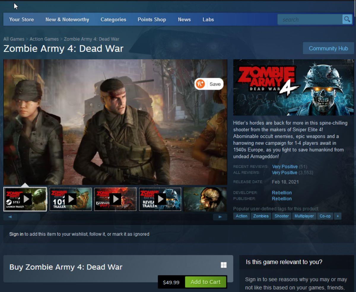 Come giocare a Zombie Army 4: Dead War su Linux