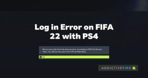 PS4'te FIFA 22'de Giriş Hatası