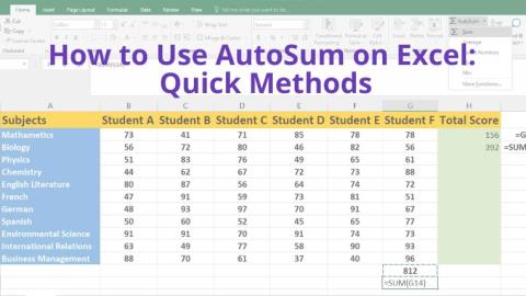 Cómo usar AutoSuma en Excel: métodos rápidos