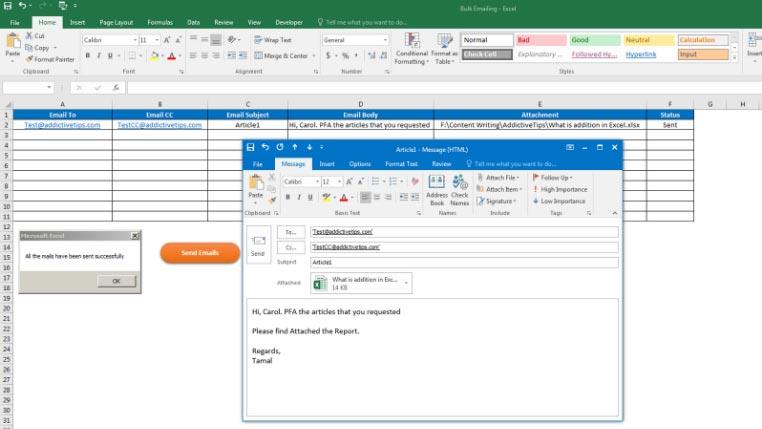 Como enviar e-mail em massa do Outlook usando Excel VBA