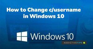 Como alterar C/usuários/nome de usuário no Windows 10