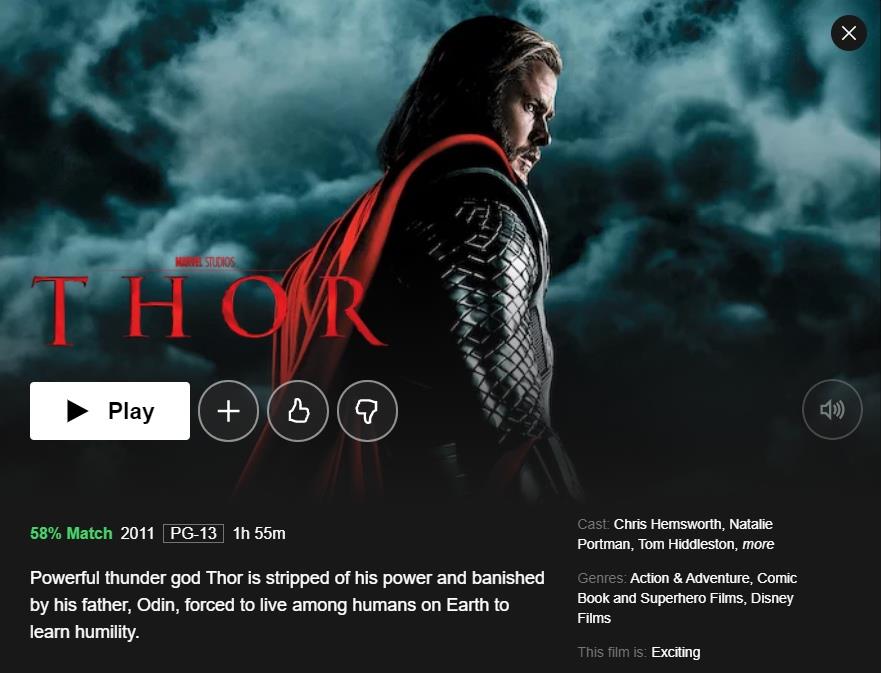 Cómo ver Thor en Netflix
