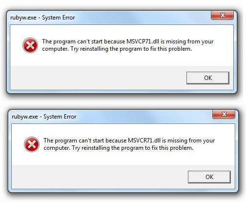 แก้ไข Msvcp71.dll และ Msvcr71.dll ข้อผิดพลาดที่ขาดหายไปใน Windows 7