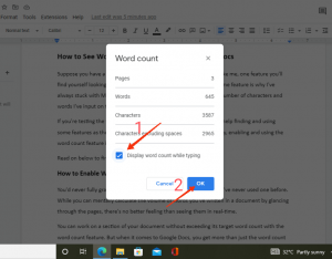 Como ver a contagem de palavras ao digitar no Google Docs
