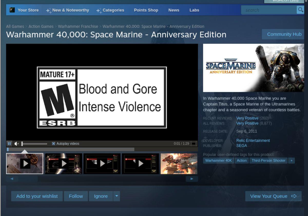 Cómo jugar Warhammer 40,000: Space Marine en Linux
