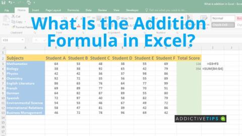 O que é a fórmula de adição no Excel?