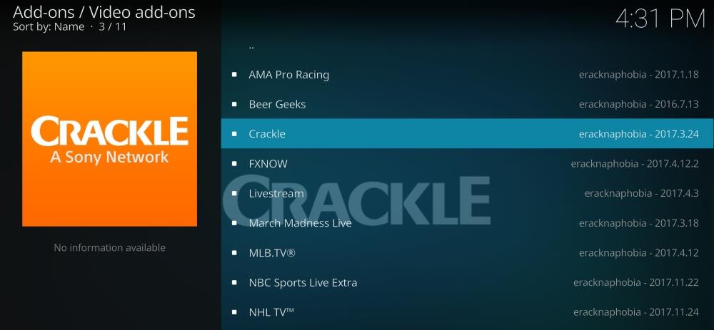 Crackle Kodi Add-on: วิธีดูภาพยนตร์ Sony บน Kodi