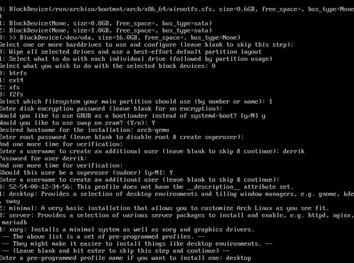 Linux'ta Archinstall nasıl kullanılır?