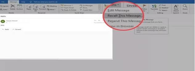 Cómo recuperar un correo electrónico en Outlook (desenviar y reemplazar)