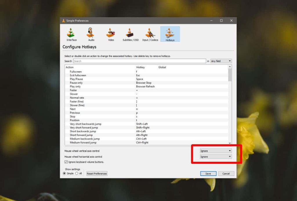 Cara menonaktifkan gerakan touchpad untuk pemutar VLC di Windows 10