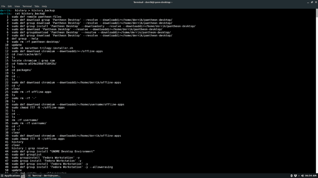 Cómo hacer una copia de seguridad del historial del terminal de Linux