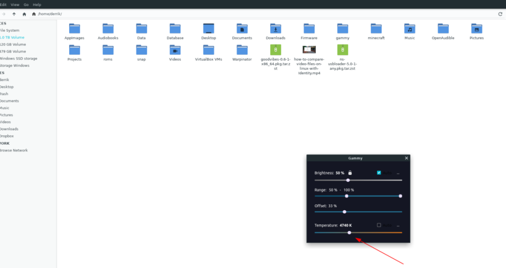 How to change the color temperature on Linux with Gammy