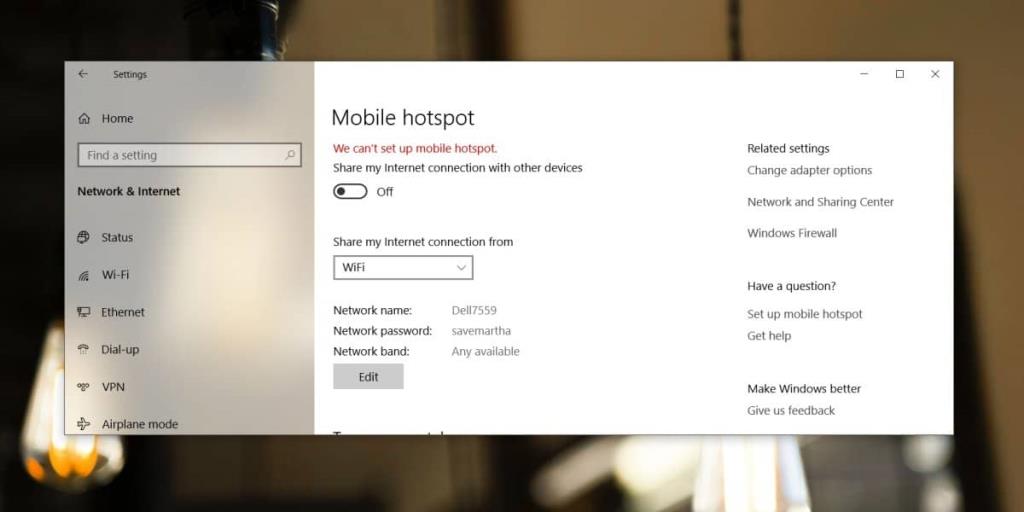 Come risolvere Impossibile configurare lhotspot mobile su Windows 10