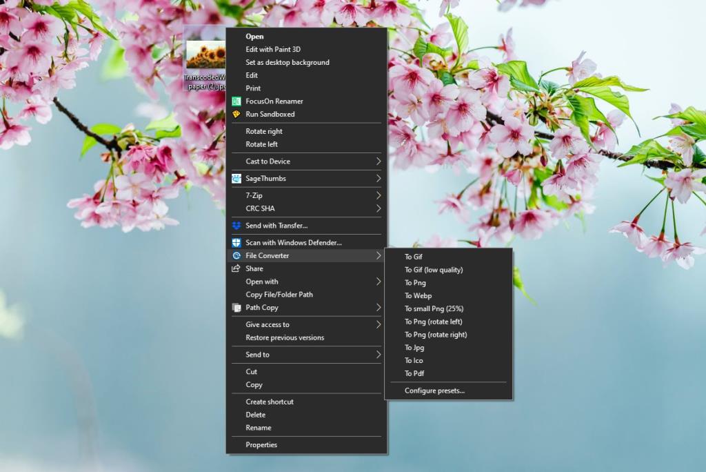 Cara mengonversi file ke format lain dari menu konteks di Windows 10