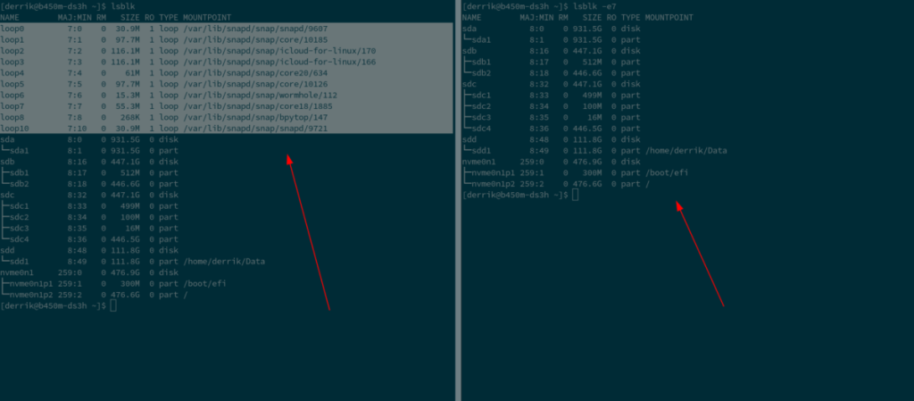 Cara menyembunyikan paket snap dari lsblk di Linux