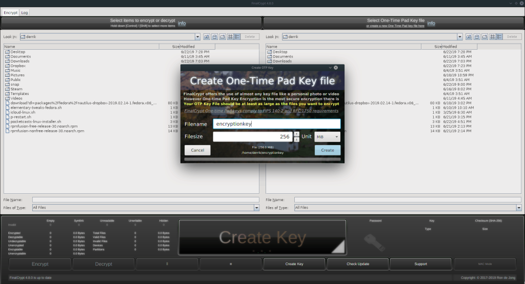 Cómo cifrar archivos con FinalCrypt en Linux