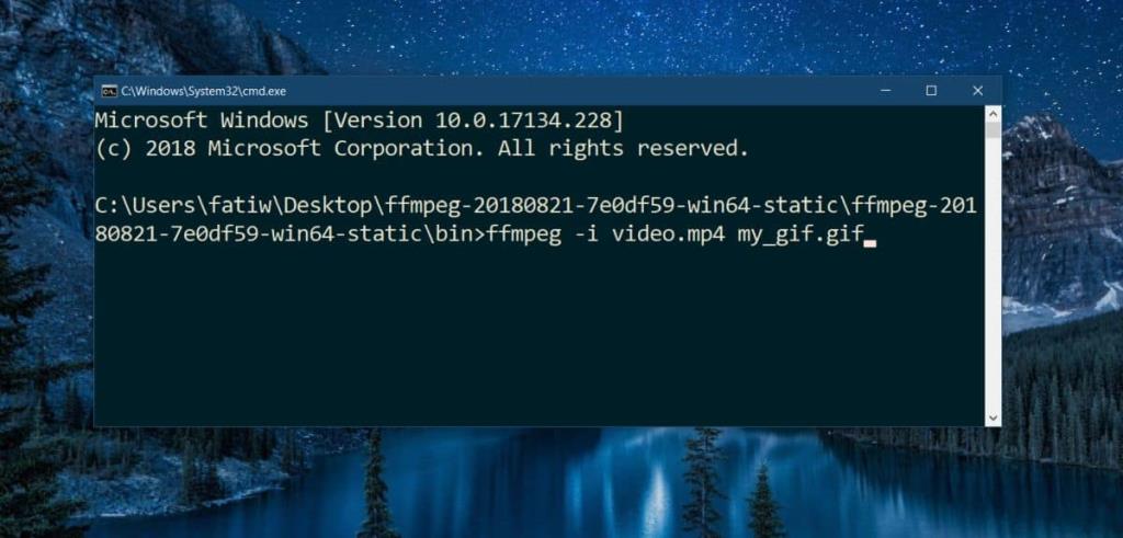 Как создать GIF с помощью FFMpeg в Windows 10