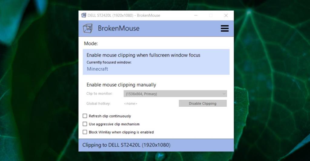 How to clip the mouse to the screen edge on Windows 10