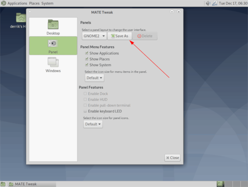 Cómo guardar las configuraciones del panel de escritorio de Mate