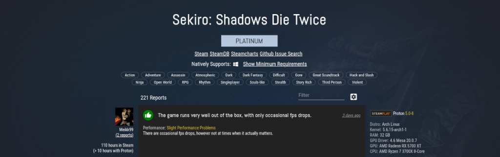 So spielt man Sekiro: Shadows Die Twice unter Linux