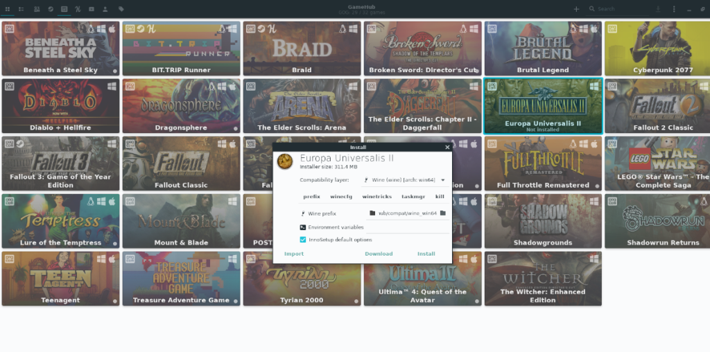 วิธีใช้ Gamehub เพื่อดาวน์โหลดเกม Steam, GOG และ Humble Bundle บน Linux