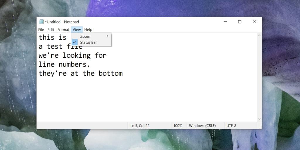 Como obter números de linha no Bloco de notas no Windows 10
