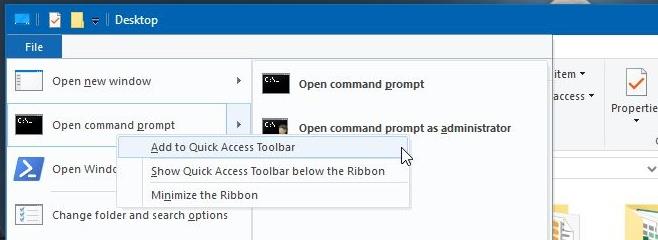 Cách ghim Command Prompt và PowerShell vào thanh công cụ truy cập nhanh trong Windows