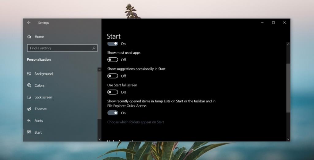 Como ocultar itens recentes para aplicativos no Windows 10