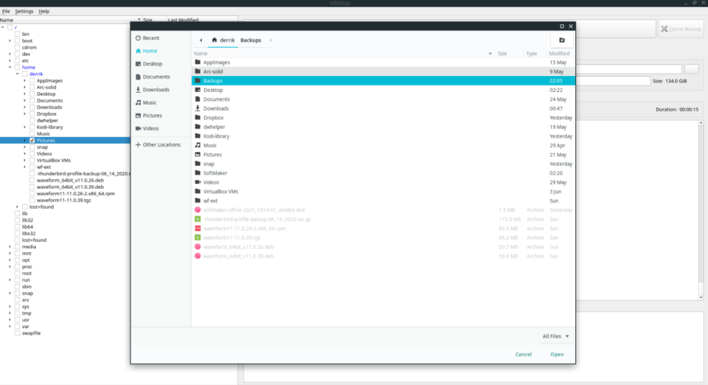 Cómo crear una copia de seguridad de Linux con KBackup