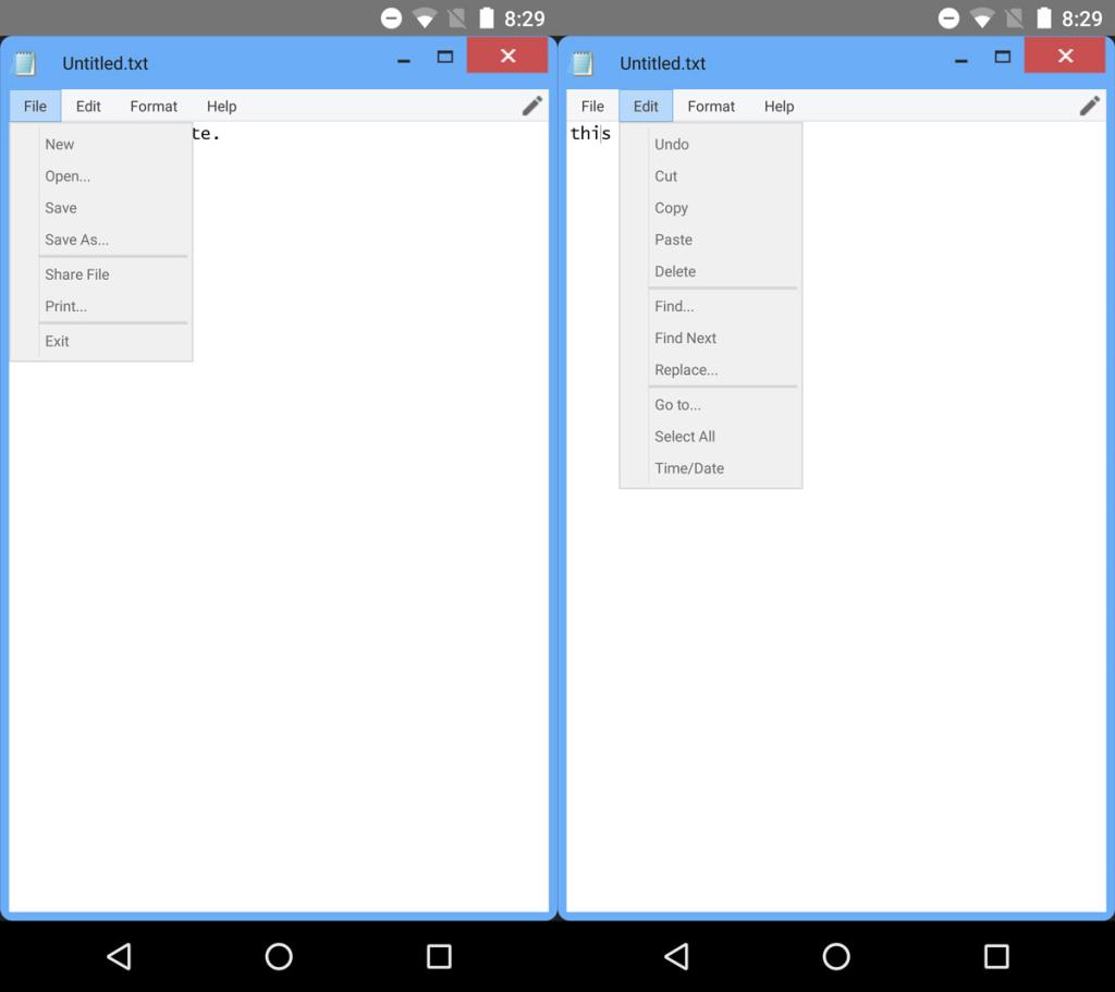 รับแอพ Windows Notepad บน Android