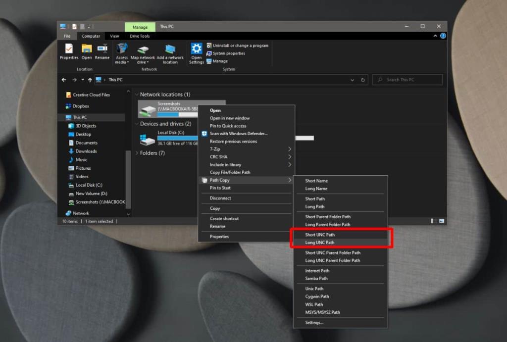 Como copiar o caminho completo para locais de rede no Windows 10