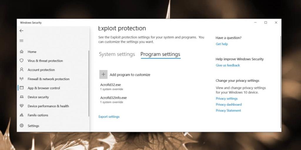 Como excluir um aplicativo do Exploit Protection no Windows 10