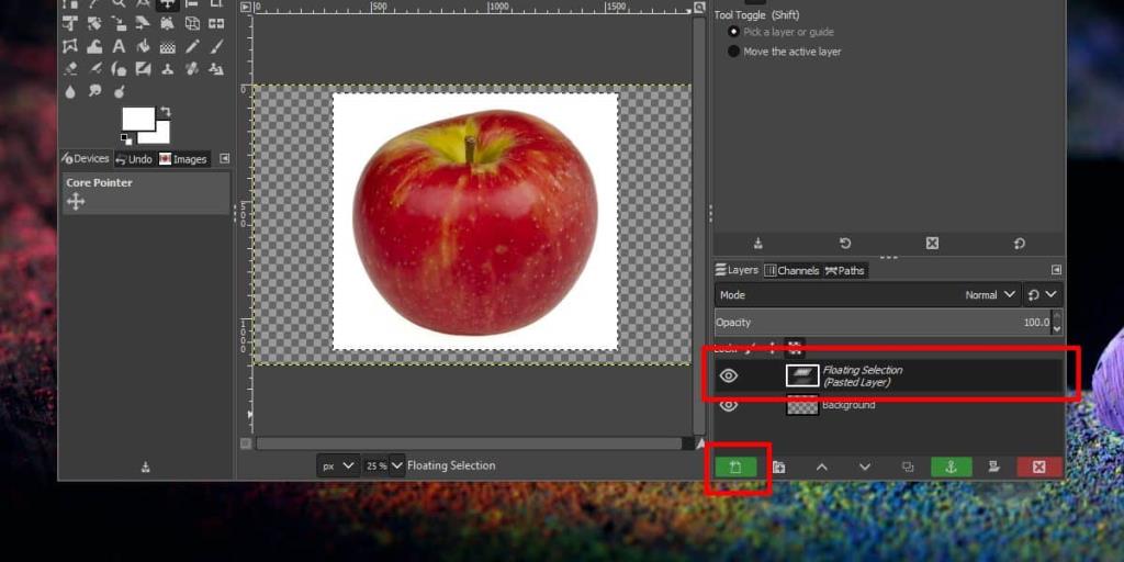 Como colar uma imagem em uma camada no GIMP no Windows 10