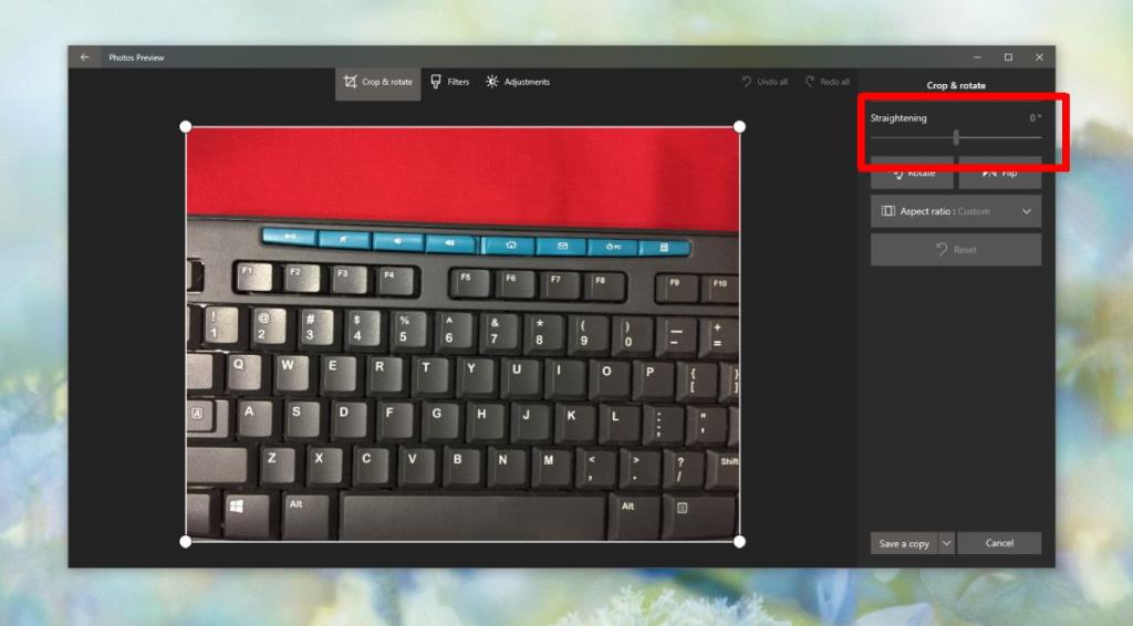 Cara meluruskan foto di Windows 10