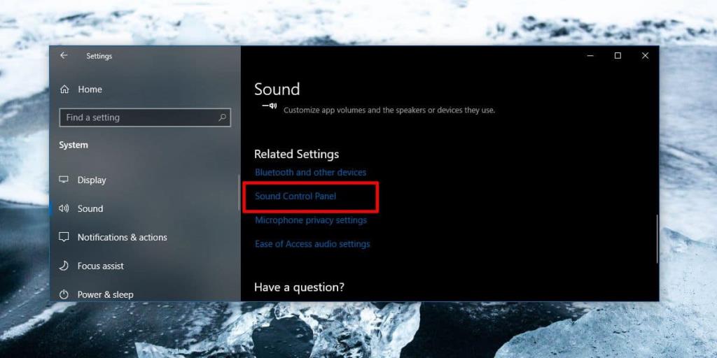 Como acessar as configurações de som do painel de controle no Windows 10 1903