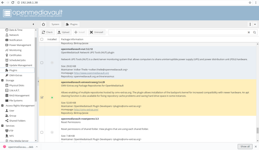 Cómo instalar y configurar el complemento Plex en OpenMediaVault