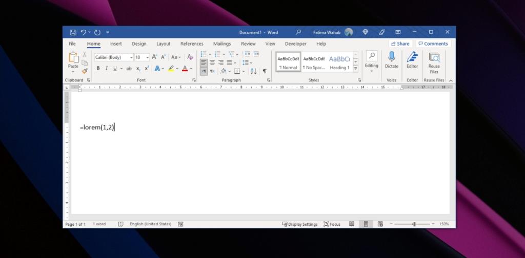 Cara menghasilkan teks acak di Microsoft Word