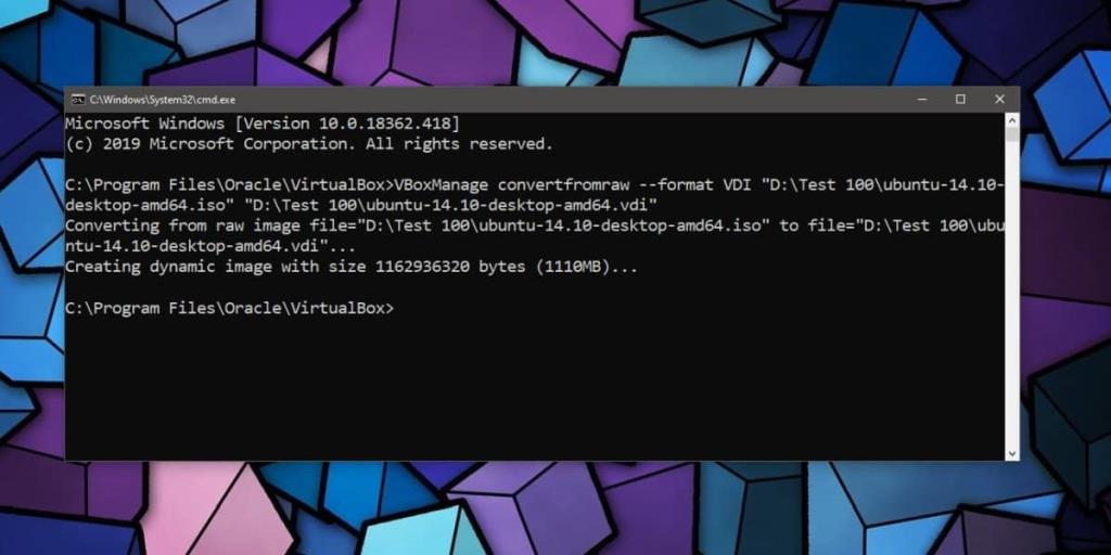 Cách chuyển đổi tệp ISO sang VDI cho VirtualBox trên Windows 10