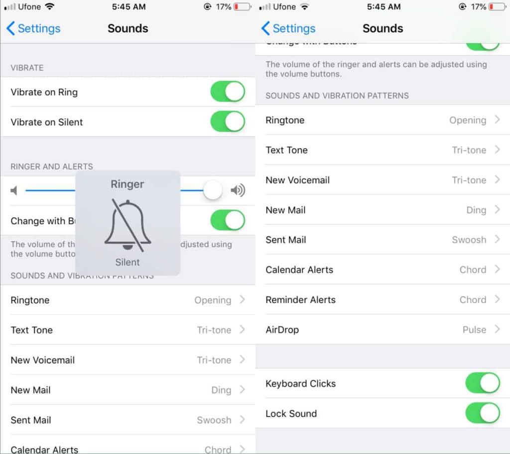 Cara mematikan suara mengetik di iPhone