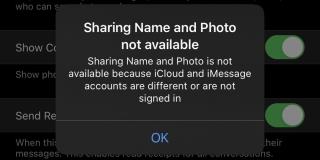 Como corrigir “Compartilhamento de nome e foto não disponível” no iOS