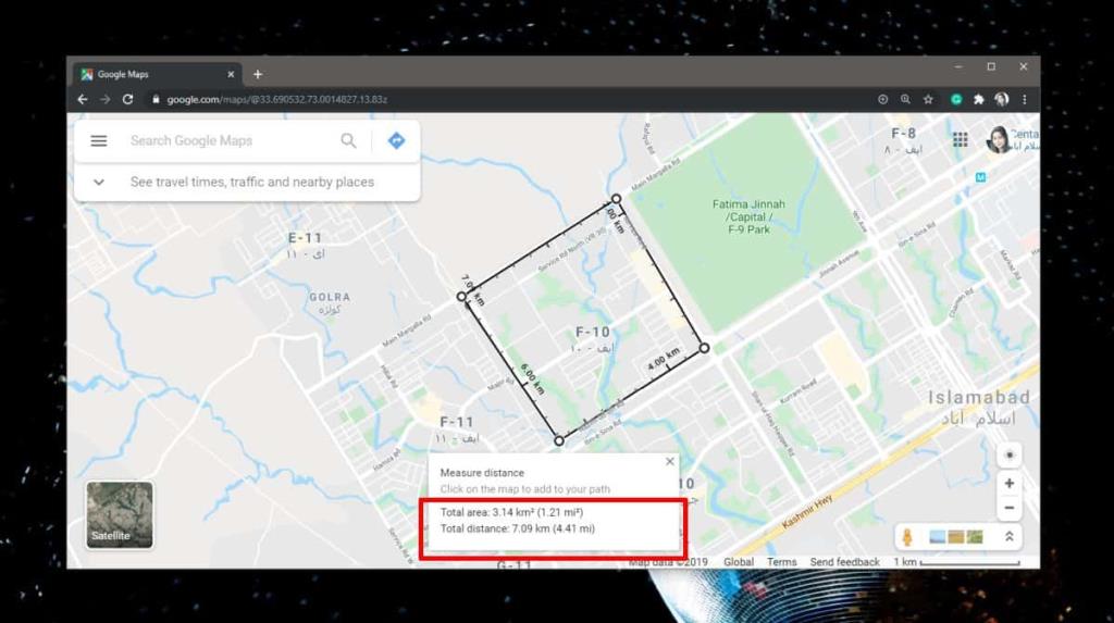 Как рассчитать площадь на Google Maps