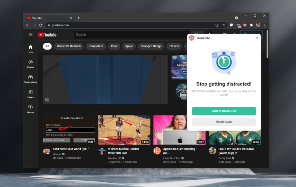 Cách chặn YouTube trên Google Chrome