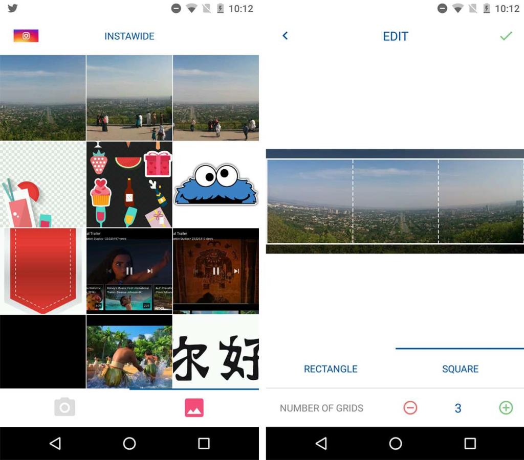 Come ritagliare i panorami per un album di Instagram