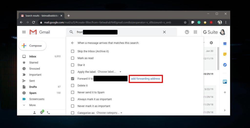 Cách tự động chuyển tiếp email từ một địa chỉ cụ thể trong Gmail