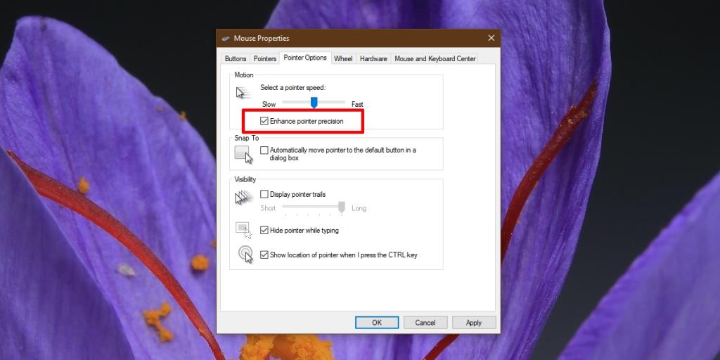 Cara mengaktifkan Enhance Mouse Pointer Precision di Windows 10