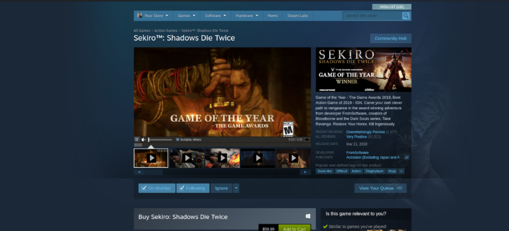 Cómo jugar Sekiro: Shadows Die Twice en Linux