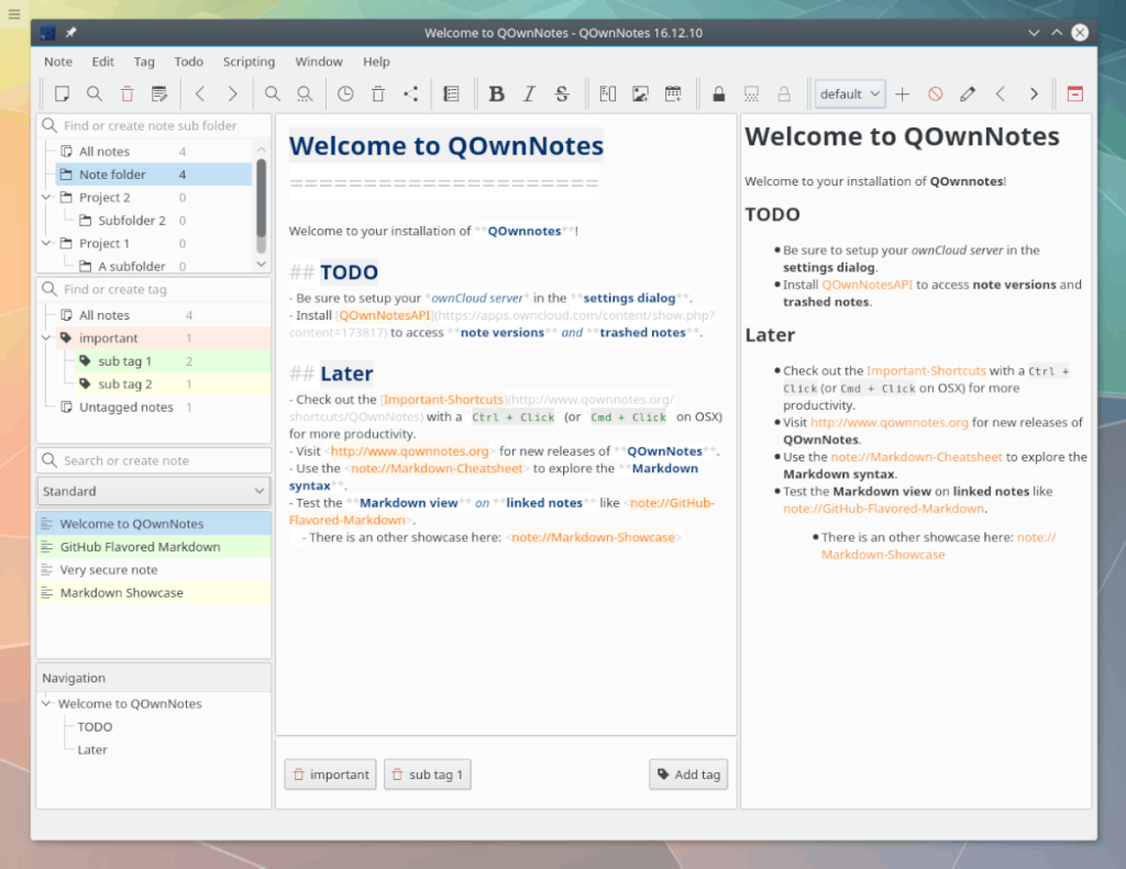 วิธีตั้งค่า QOwnNotes ด้วย NextCloud บน Linux